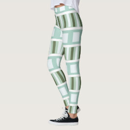 Aquamarine Streifen auf dem grünen Platz Leggings