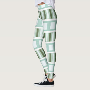 Aquamarine Streifen auf dem grünen Platz Leggings