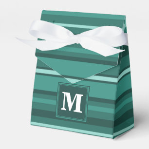 Aquamarine Streifen des Monogramms Geschenkschachtel