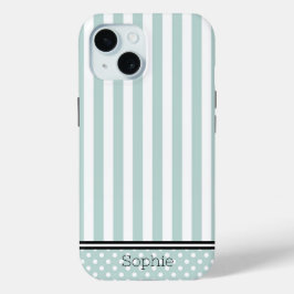 Aquamarine Streifen & Dots Custom Samsung Case-Mate iPhone Hülle