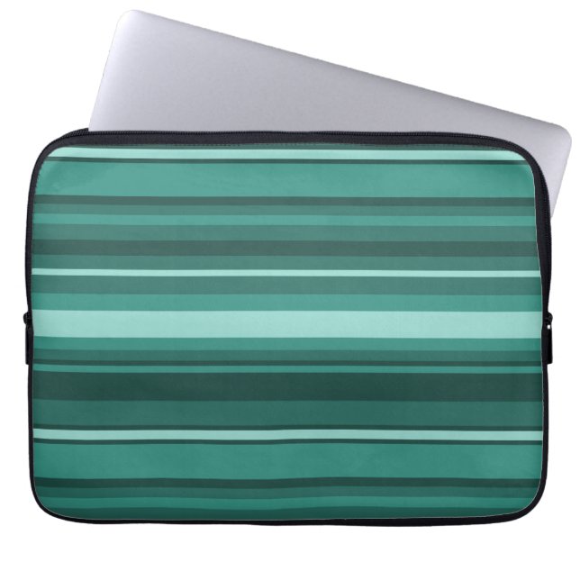 Aquamarine Streifen Laptopschutzhülle (Vorderseite)