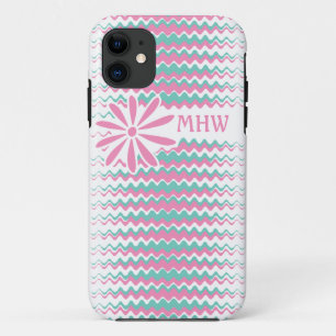 Aquamarine Streifen mit rosa und rosa, kundenspezi Case-Mate iPhone Hülle