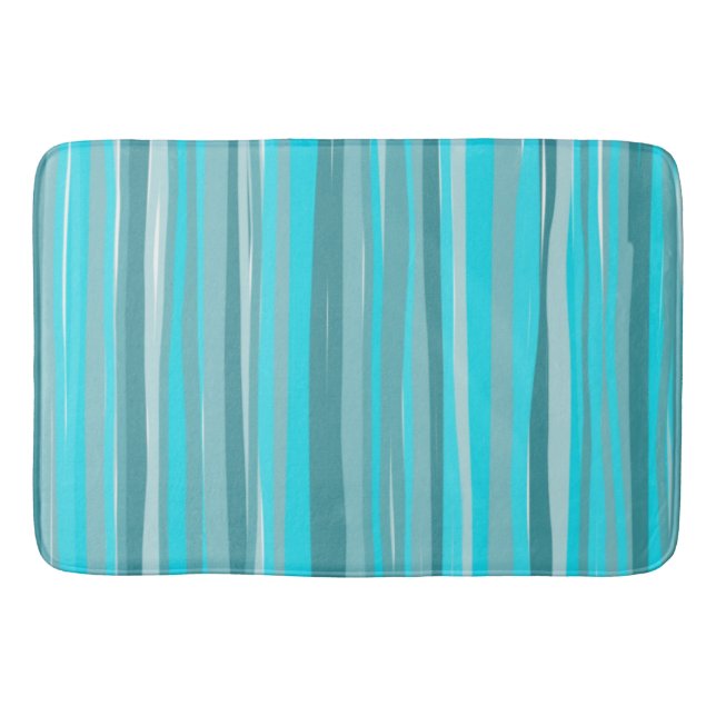 Aquamarine Streifen vertikal Badematte (Vorderseite)