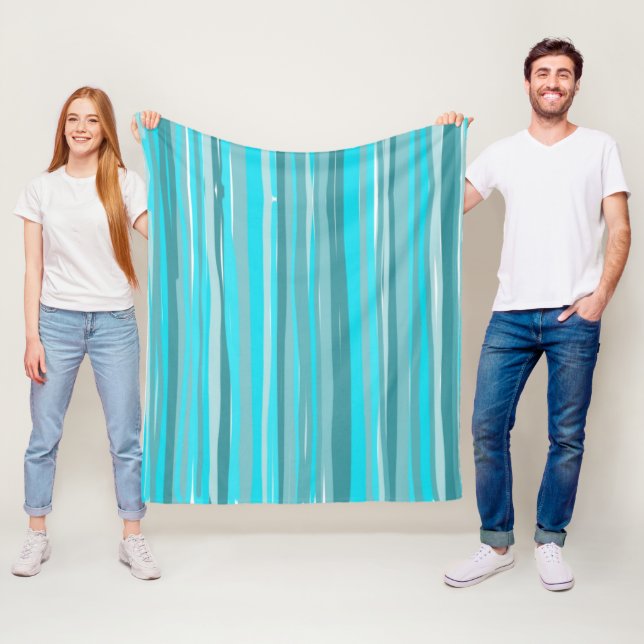 Aquamarine Streifen vertikal Fleecedecke (Beispiel)