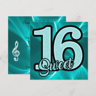 Aquamarine Süße der Mädchen 16 Geburtstag Einladung