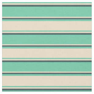 Aquamarine, Tan und dunkelschiefer grauer Muster Stoff