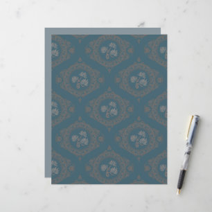 Aquamarine Tapisserie Rokoko Mandala Ogee Damask S