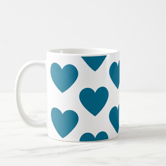 Aquamarine Tasse mit weißem Kaffee (Links)