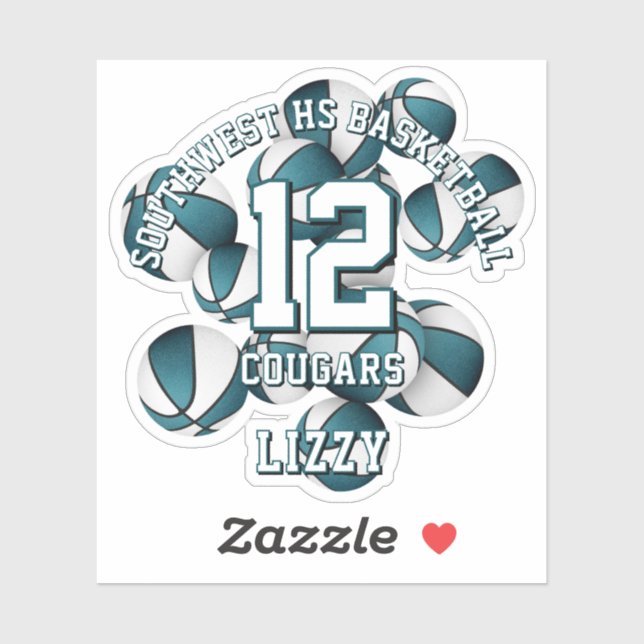 aquamarine Teamfarben Aufkleber (Blatt)