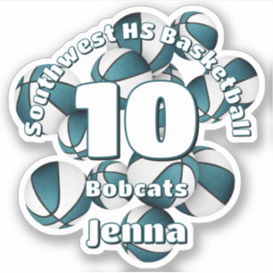 aquamarine Teamfarben Basketball-Kindersport Aufkleber