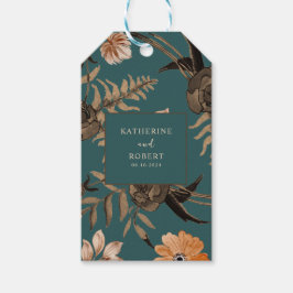 Aquamarine Terrakotta-Hochzeit im Herbst Geschenkanhänger