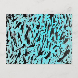 Aquamarine Tierausdruck Abstrakt Postkarte
