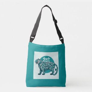 Aquamarine Tiger-Tasche Tragetaschen Mit Langen Trägern
