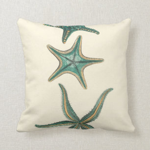 Aquamarine Triple Starfish Kissen