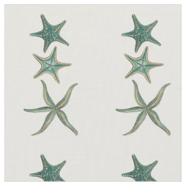 Aquamarine Triple Starfish Stoff (Nahaufnahme)