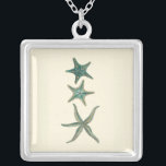 Aquamarine Triple Starfish Versilberte Kette<br><div class="desc">Dieses Bild der verschiedenen Arten von Seestern wird eine großartige Ergänzung in Ihrer Sammlung von Meerestieren sein. Sie können sich am Strand vorstellen, auf der Suche nach Seestern oder im Sand zu spielen. Dieses Bild ist perfekt für diejenigen, die das Leben im Meer Liebe und gewollt, es überall zu nehmen,...</div>