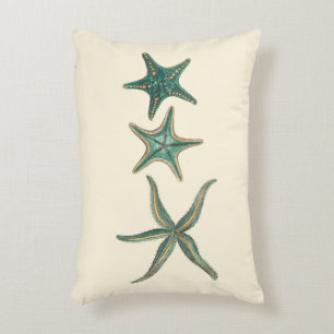 Aquamarine Triple Starfish Zierkissen