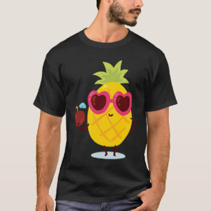 Aquamarine tropische Früchte Sommerspass Gelbe Ana T-Shirt