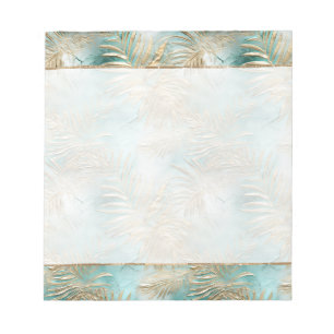 Aquamarine tropische Glam Gold Blätter Notizblock