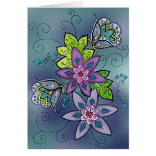 Aquamarine Tulpe-Karte (freier Raum)