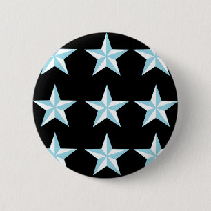 Aquamarine u. schwarze Sterne Button
