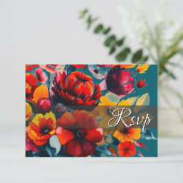 Aquamarine UAWG QR-Antwortkarte für Bouquet RSVP Karte