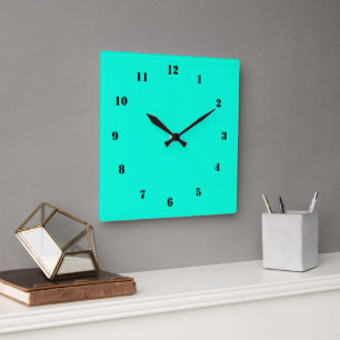 Aquamarine Uhrengestaltung - Eigene Farben Quadratische Wanduhr
