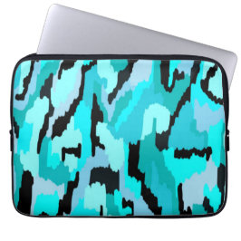 Aquamarine und Abstrakte Schwarzweißdrucke Laptopschutzhülle