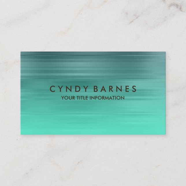 Aquamarine und Aqua Strip Business Card Visitenkarte (Vorderseite)