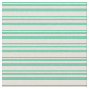 Aquamarine und Beige Farbstreifen Stoff