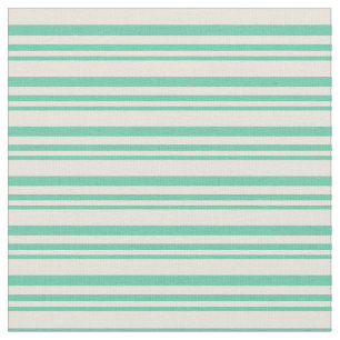 Aquamarine und Beige Streifen/Linienmuster Stoff