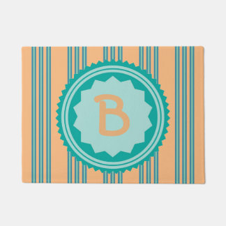 Aquamarine und blassorange Begrüßungsmatte Fußmatte