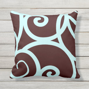 aquamarine und braune abstrakte Muster im Freien o Kissen Für Draußen