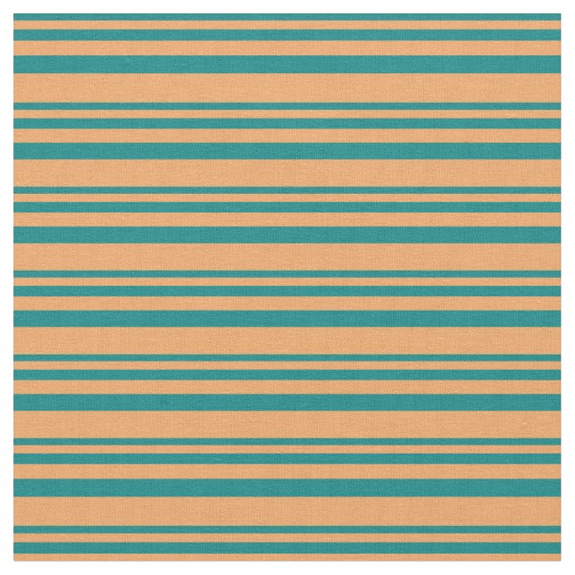 Aquamarine und braune Linien Stoff (Nahaufnahme)