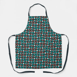 Aquamarine und braune Retro-Bio Formen Schürze