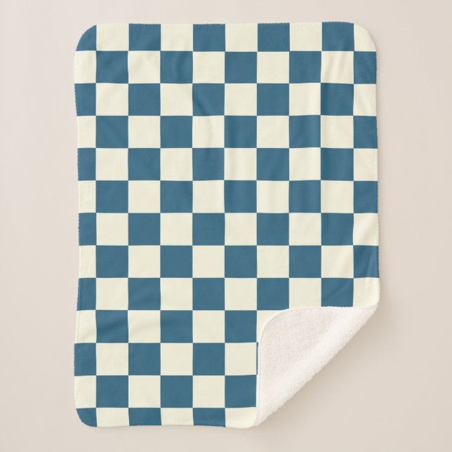 Aquamarine und cremefarbene Kacheltafel Sherpadecke (Vorderseite)