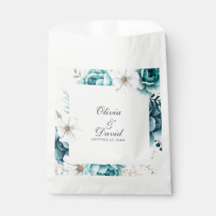 Aquamarine und cremefarbene Wildblumen Hochzeit Geschenktütchen