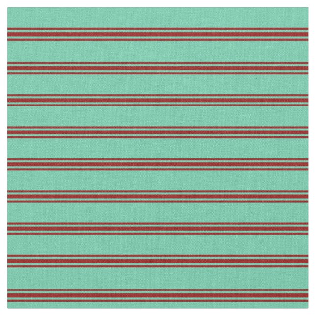 Aquamarine und dunkelrote Muster Stoff (Nahaufnahme)