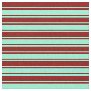 Aquamarine und dunkle rote Streifen Stoff