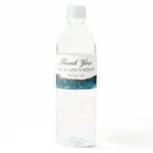 Aquamarine und Gold Agate Hochzeitwasser-Flaschenm