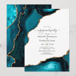 Aquamarine und Gold Agate-Partnerin Einladung