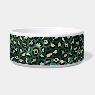 Aquamarine und Gold Leopard Serie Design 3 Bowl Napf
