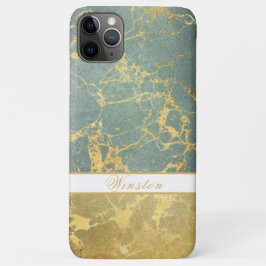 AQUAMARINE UND GOLD-MARBLE-AUSSEHEN, EDITABLE-TEXT Case-Mate iPhone HÜLLE