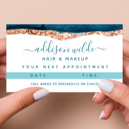 Aquamarine und goldene Aquarellkarte Terminkarte