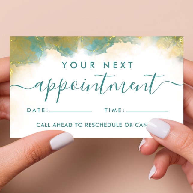 Aquamarine und goldene, moderne Kunst Flüssige Aqu Terminkarte (Von Creator hochgeladen)