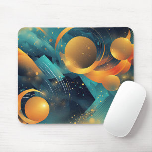 Aquamarine und goldene Spur Abstrakt Mousepad