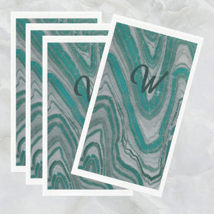 Aquamarine und graue Natur Moderne Abstrakt Serviette