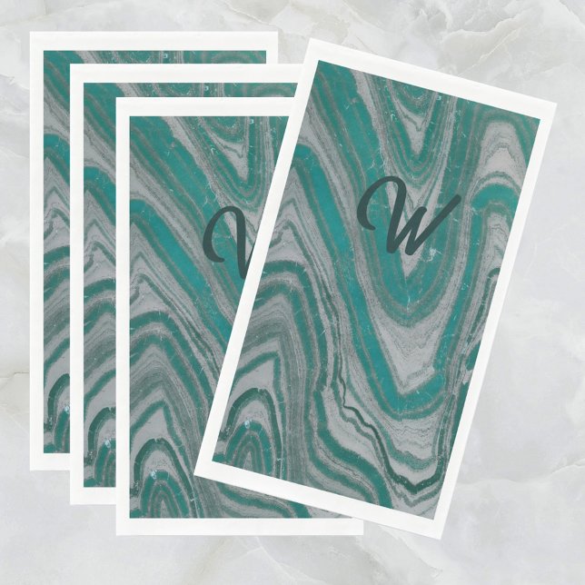 Aquamarine und graue Natur Moderne Abstrakt Serviette (Von Creator hochgeladen)