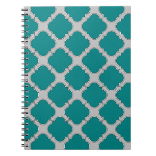 Aquamarine und graue Quatrefolie Notizblock