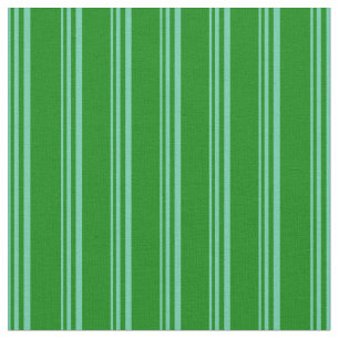 Aquamarine und grünes Streifen-/Linienmuster Stoff
